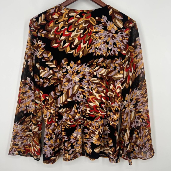 Coco Bianco Womens Size Large Floral Blouse Shirt Top Ruffles Summer - Picture 6 of 6
